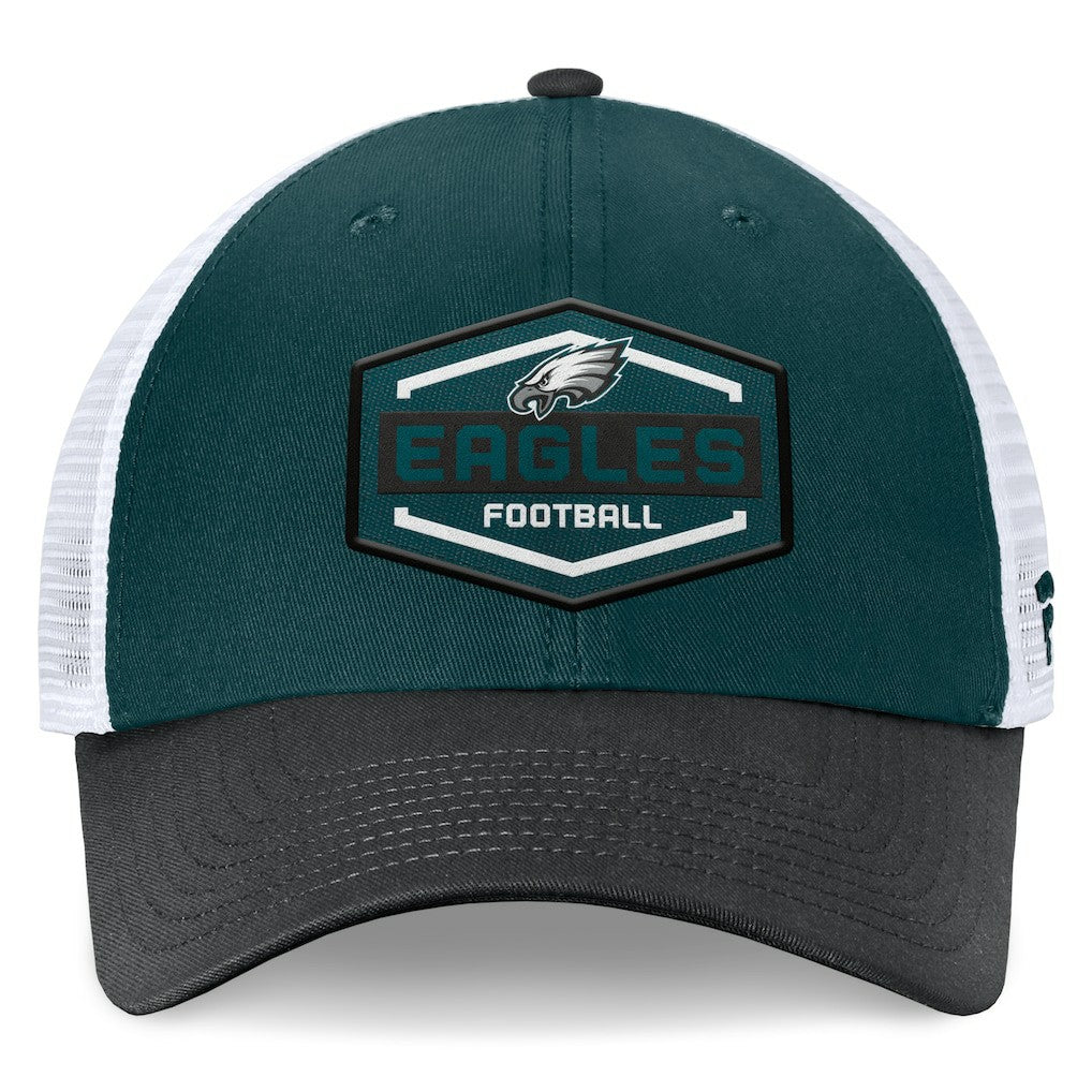 Philadelphia Eagles Bench Trucker Adjustable Hat - Midnight Green/Black Hats