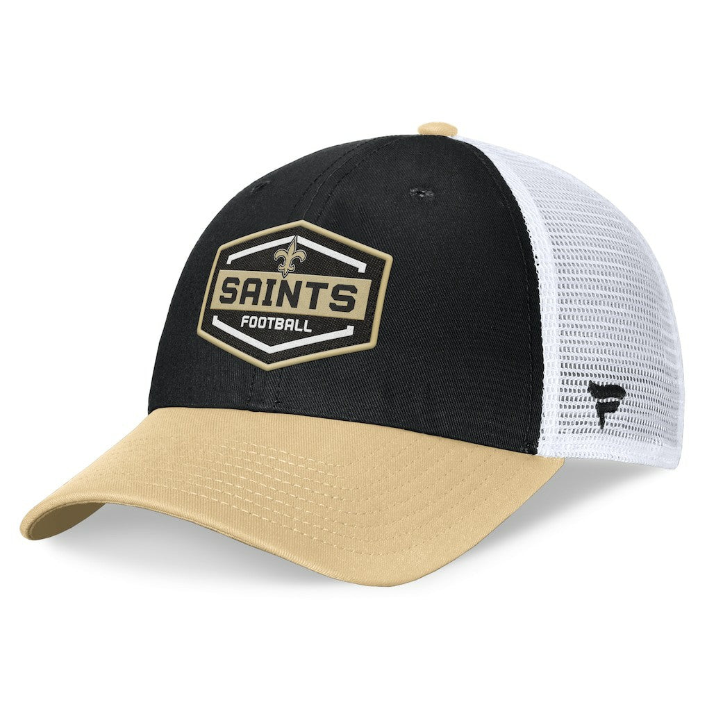 New Orleans Saints Bench Trucker Adjustable Hat - Black/Gold Hats
