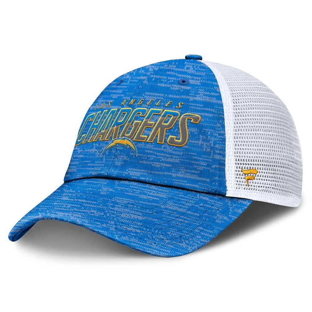 Los Angeles Chargers Challenge Trucker Adjustable Hat - Heather Powder Blue Hats