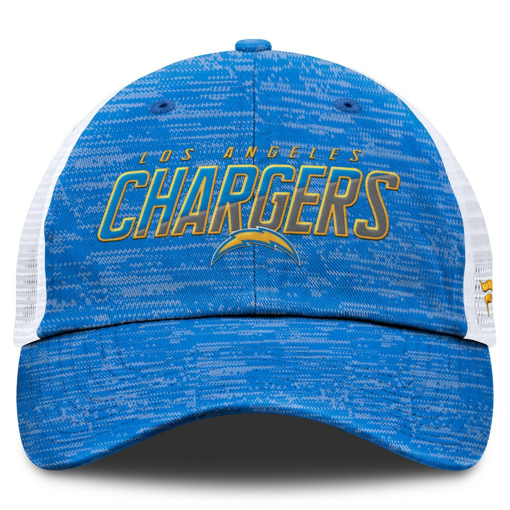 Los Angeles Chargers Challenge Trucker Adjustable Hat - Heather Powder Blue Hats
