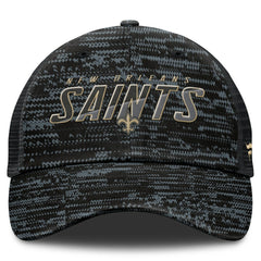 New Orleans Saints Challenge Trucker Adjustable Hat - Heather Black Hats