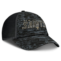 New Orleans Saints Challenge Trucker Adjustable Hat - Heather Black Hats