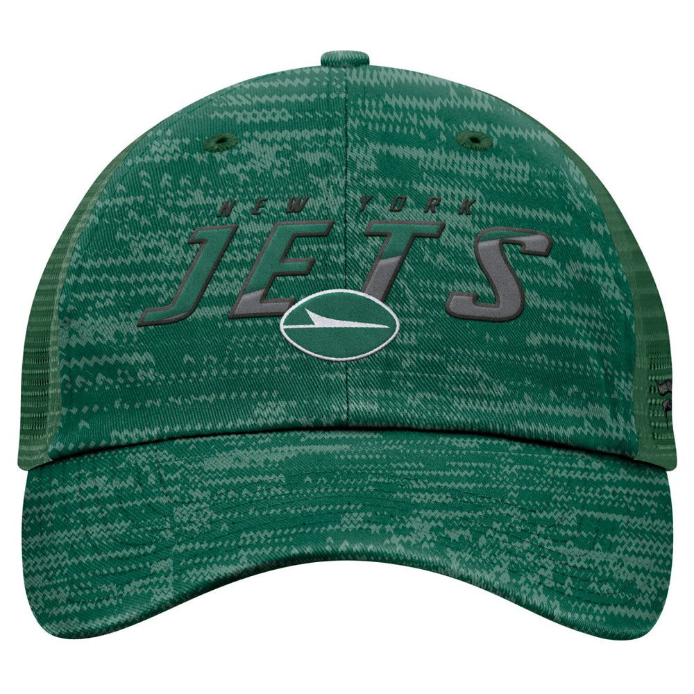 New York Jets Challenge Trucker Adjustable Hat - Heather Green Hats