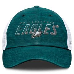 Philadelphia Eagles Challenge Trucker Adjustable Hat - Heather Midnight Green Hats