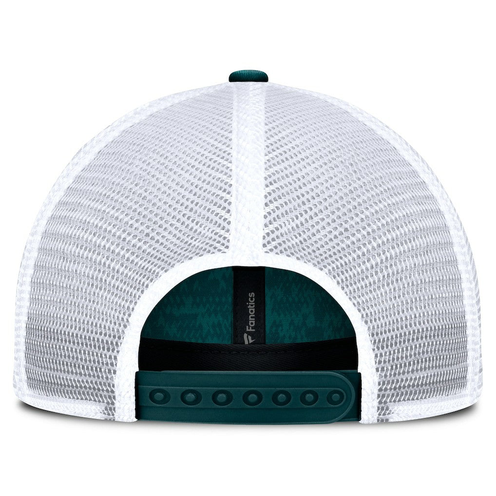 Philadelphia Eagles Challenge Trucker Adjustable Hat - Heather Midnight Green Hats
