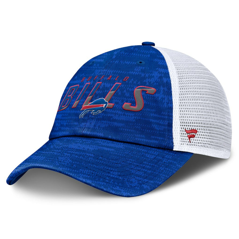 Buffalo Bills Challenge Trucker Adjustable Hat - Heather Royal Hats