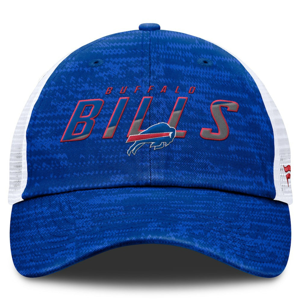 Buffalo Bills Challenge Trucker Adjustable Hat - Heather Royal Hats