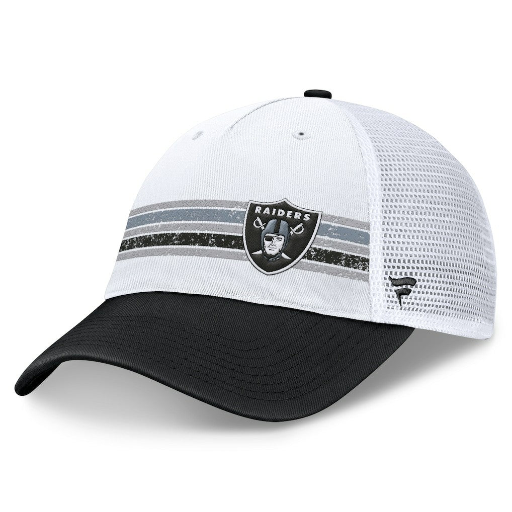 Las Vegas Raiders Flawless Stripe Adjustable Hat - White/Black Hats