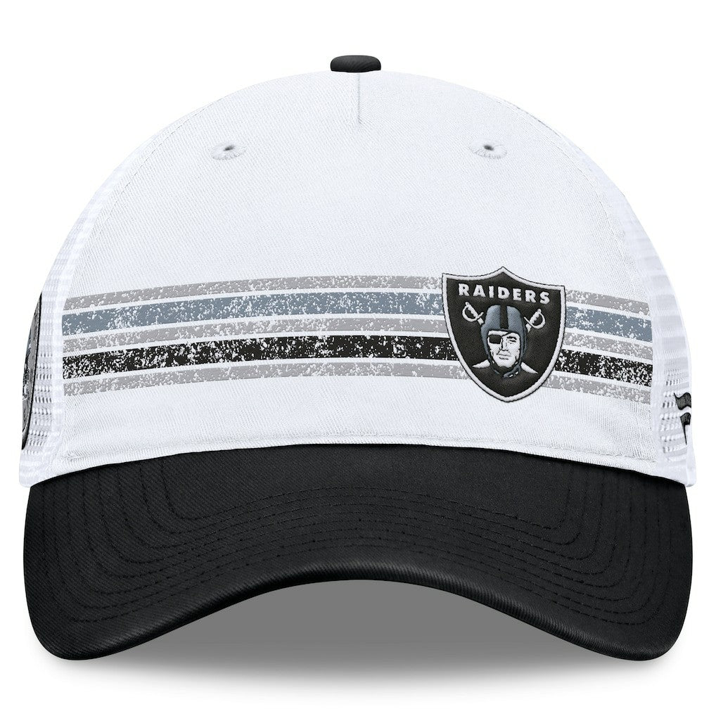 Las Vegas Raiders Flawless Stripe Adjustable Hat - White/Black Hats