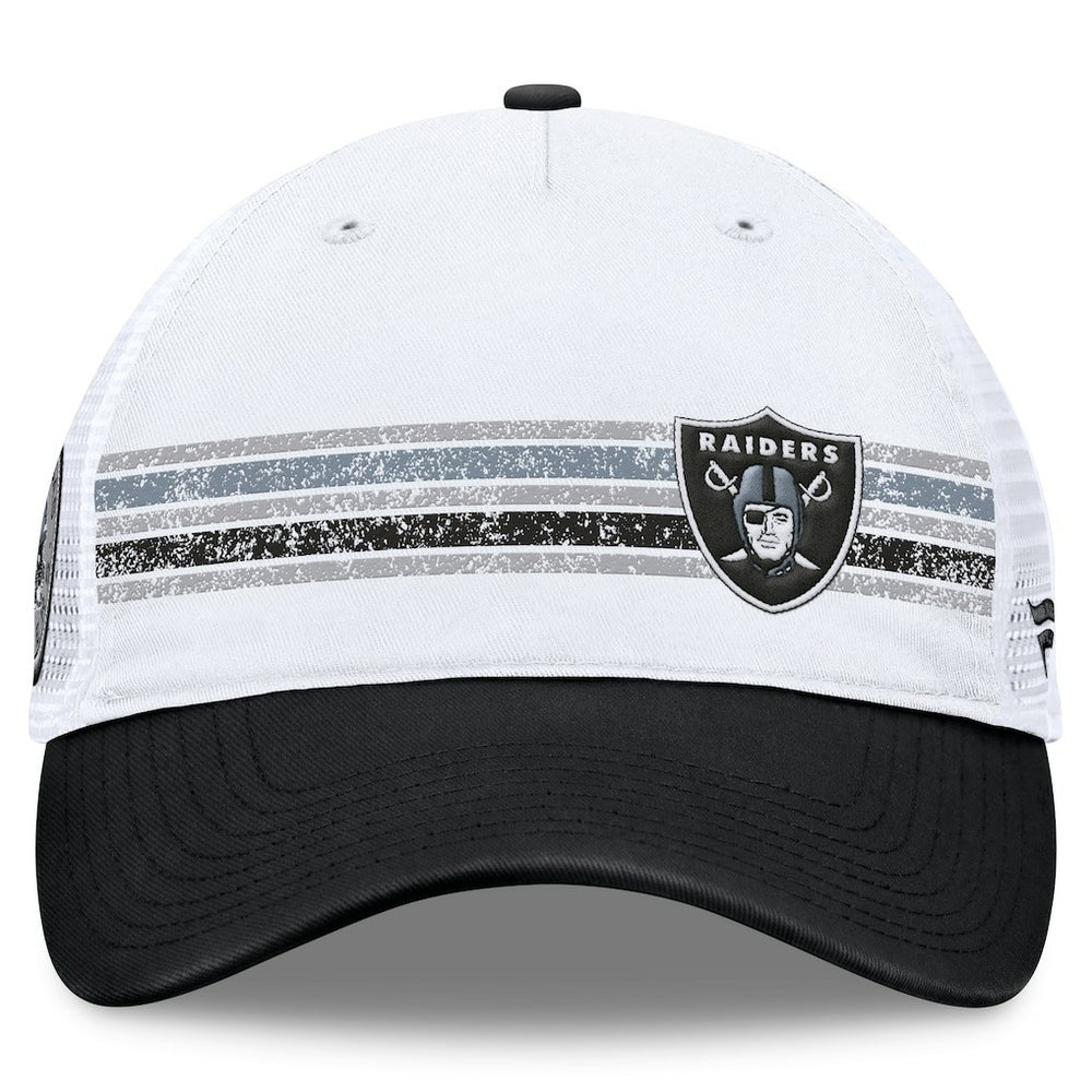 Las Vegas Raiders Flawless Stripe Adjustable Hat - White/Black Hats