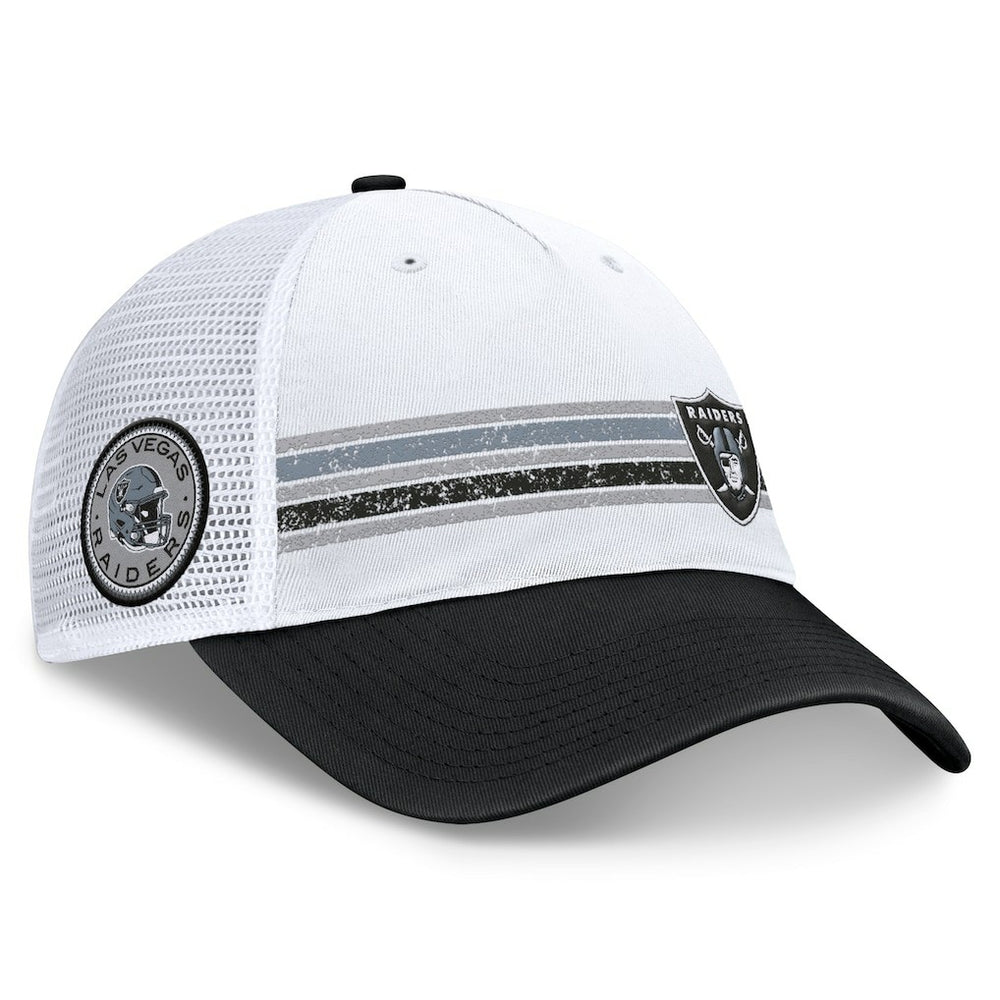 Las Vegas Raiders Flawless Stripe Adjustable Hat - White/Black Hats