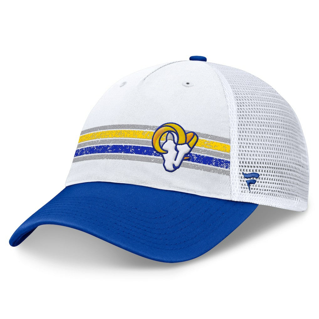 Los Angeles Rams Flawless Stripe Adjustable Hat - White/Royal Hats