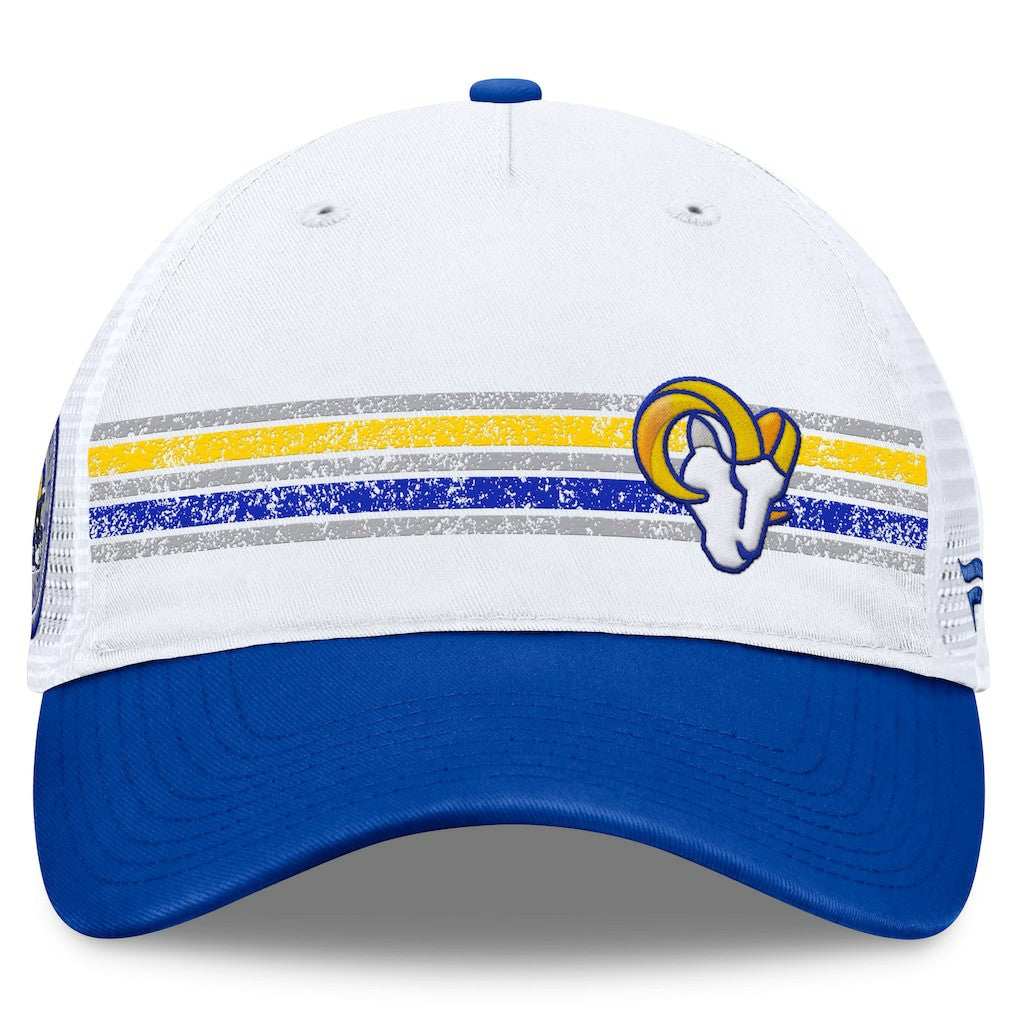 Los Angeles Rams Flawless Stripe Adjustable Hat - White/Royal Hats