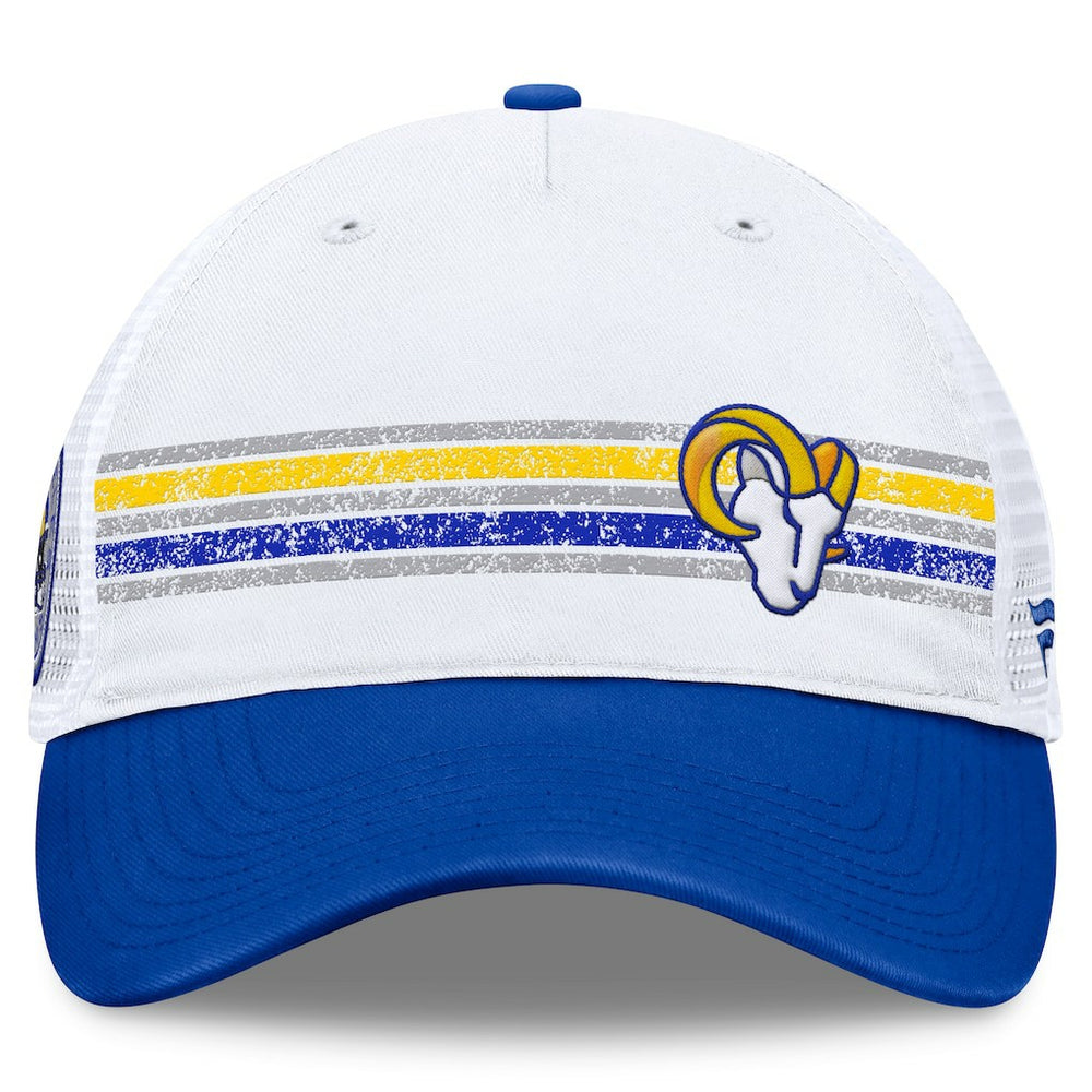 Los Angeles Rams Flawless Stripe Adjustable Hat - White/Royal Hats
