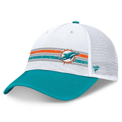 Miami Dolphins Flawless Stripe Adjustable Hat - White/Aqua Hats