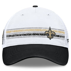 New Orleans Saints Flawless Stripe Adjustable Hat - White/Black Hats
