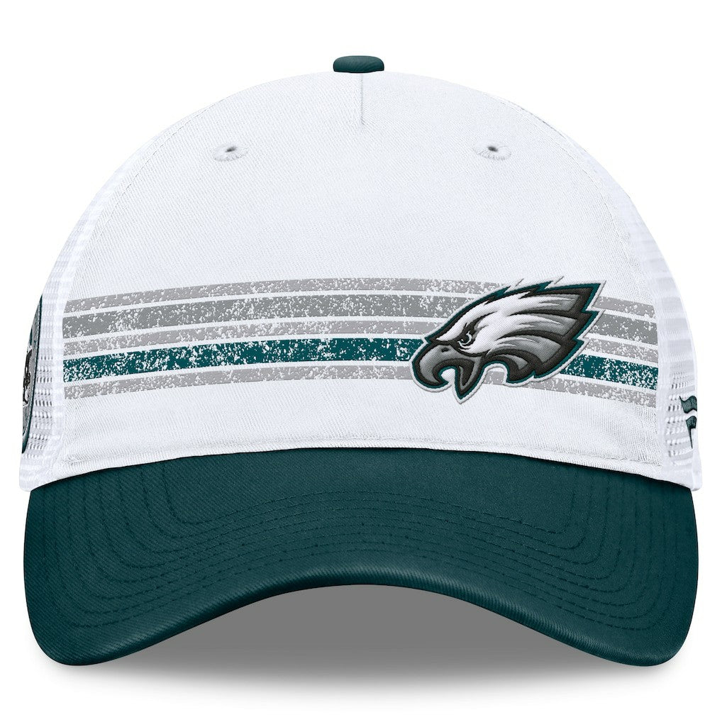 Philadelphia Eagles Flawless Stripe Adjustable Hat - White/Midnight Green Hats