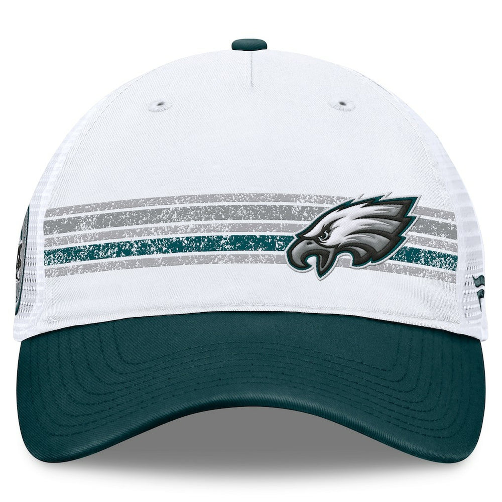 Philadelphia Eagles Flawless Stripe Adjustable Hat - White/Midnight Green Hats