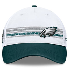 Philadelphia Eagles Flawless Stripe Adjustable Hat - White/Midnight Green Hats