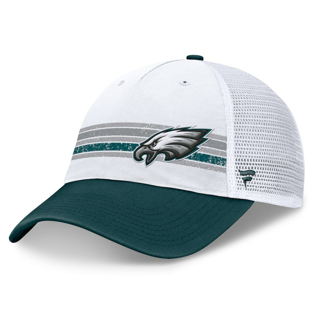 Philadelphia Eagles Flawless Stripe Adjustable Hat - White/Midnight Green Hats