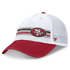 San Francisco 49ers Flawless Stripe Adjustable Hat - White/Scarlet Hats