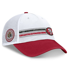 San Francisco 49ers Flawless Stripe Adjustable Hat - White/Scarlet Hats