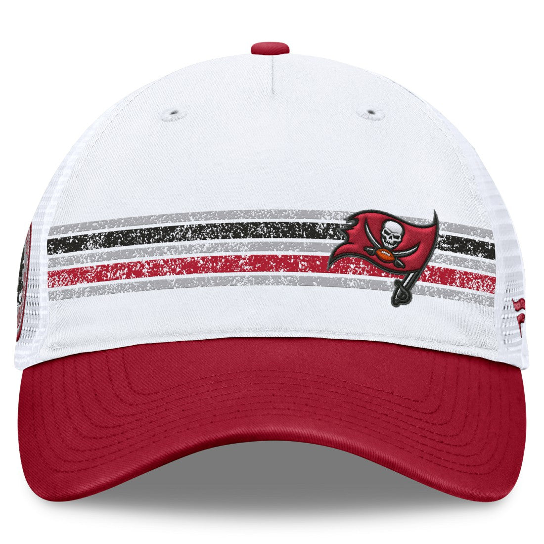 Tampa Bay Buccaneers Flawless Stripe Adjustable Hat - White/Red Hats