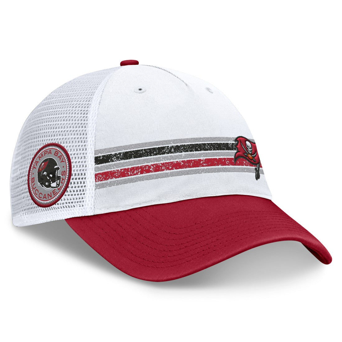 Tampa Bay Buccaneers Flawless Stripe Adjustable Hat - White/Red Hats