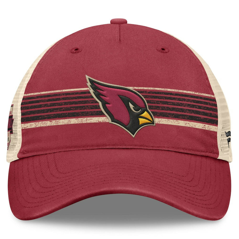 Arizona Cardinals Center Stripe Trucker Adjustable Hat - Cardinal/Natural Hats