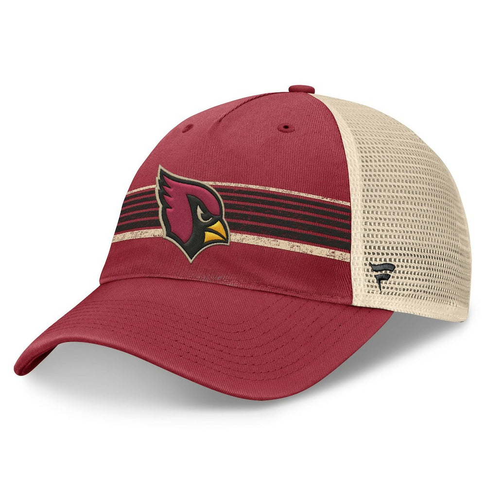Arizona Cardinals Center Stripe Trucker Adjustable Hat - Cardinal/Natural Hats