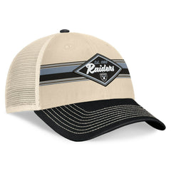 Las Vegas Raiders Diamond Stripe Trucker Adjustable Hat - Natural/Black Hats