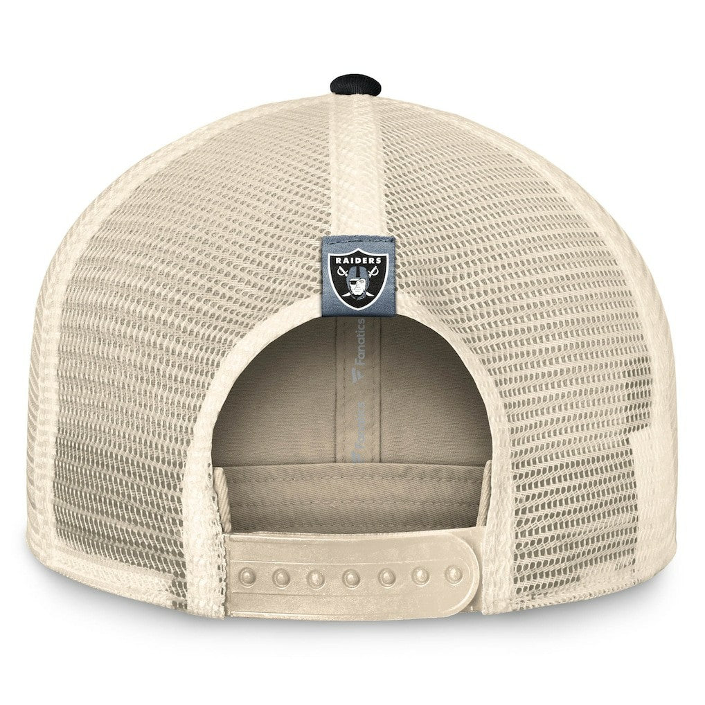 Las Vegas Raiders Diamond Stripe Trucker Adjustable Hat - Natural/Black Hats