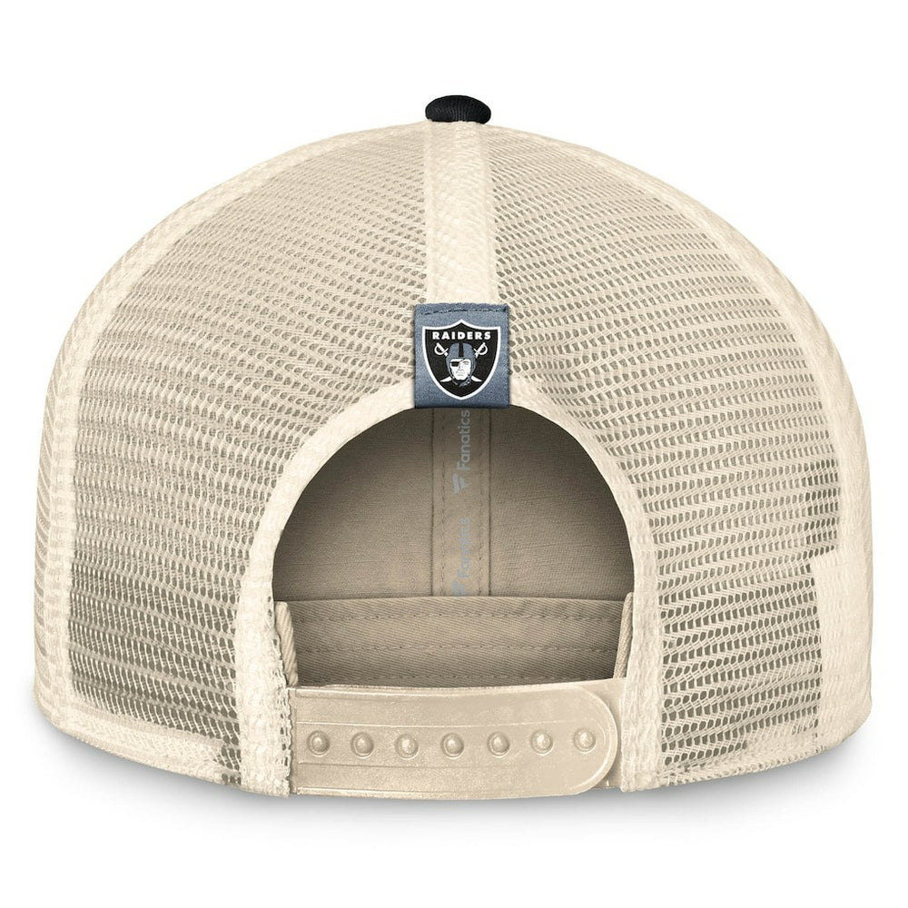 Las Vegas Raiders Diamond Stripe Trucker Adjustable Hat - Natural/Black Hats