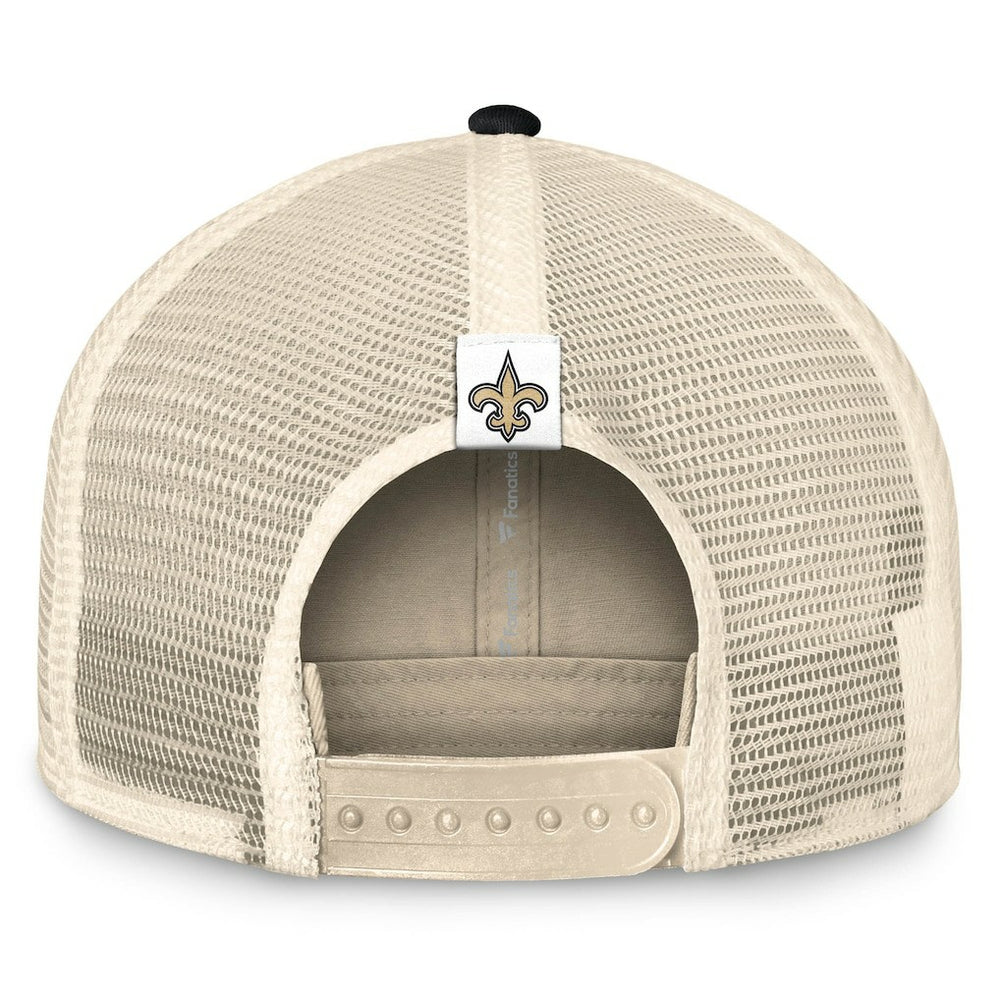 New Orleans Saints Diamond Stripe Trucker Adjustable Hat - Natural/Black Hats