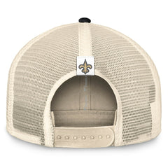New Orleans Saints Diamond Stripe Trucker Adjustable Hat - Natural/Black Hats