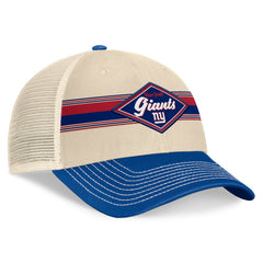 New York Giants Diamond Stripe Trucker Adjustable Hat - Natural/Royal Hats