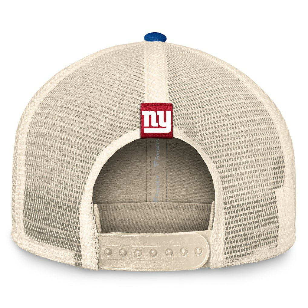 New York Giants Diamond Stripe Trucker Adjustable Hat - Natural/Royal Hats