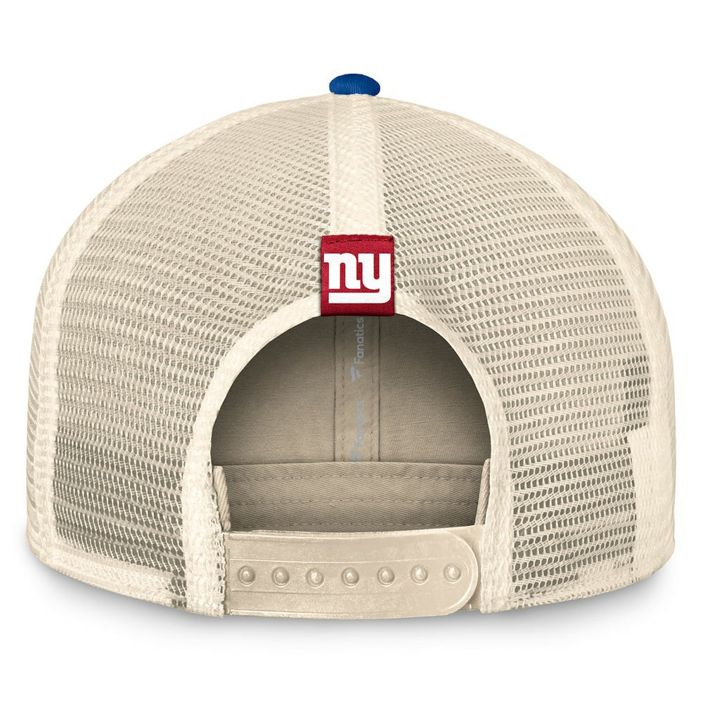 New York Giants Diamond Stripe Trucker Adjustable Hat - Natural/Royal Hats