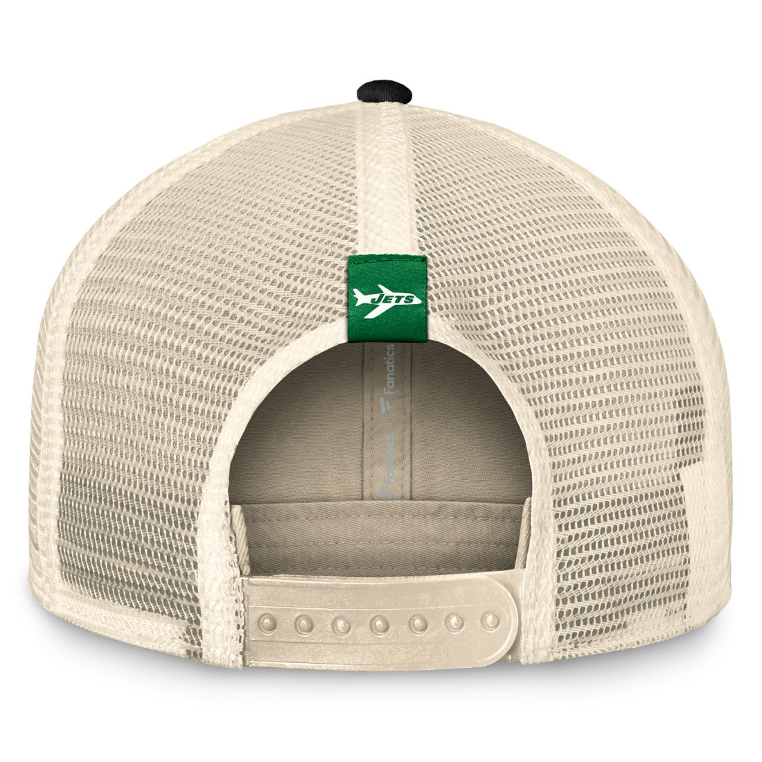 New York Jets Diamond Stripe Trucker Adjustable Hat - Natural/Black Hats