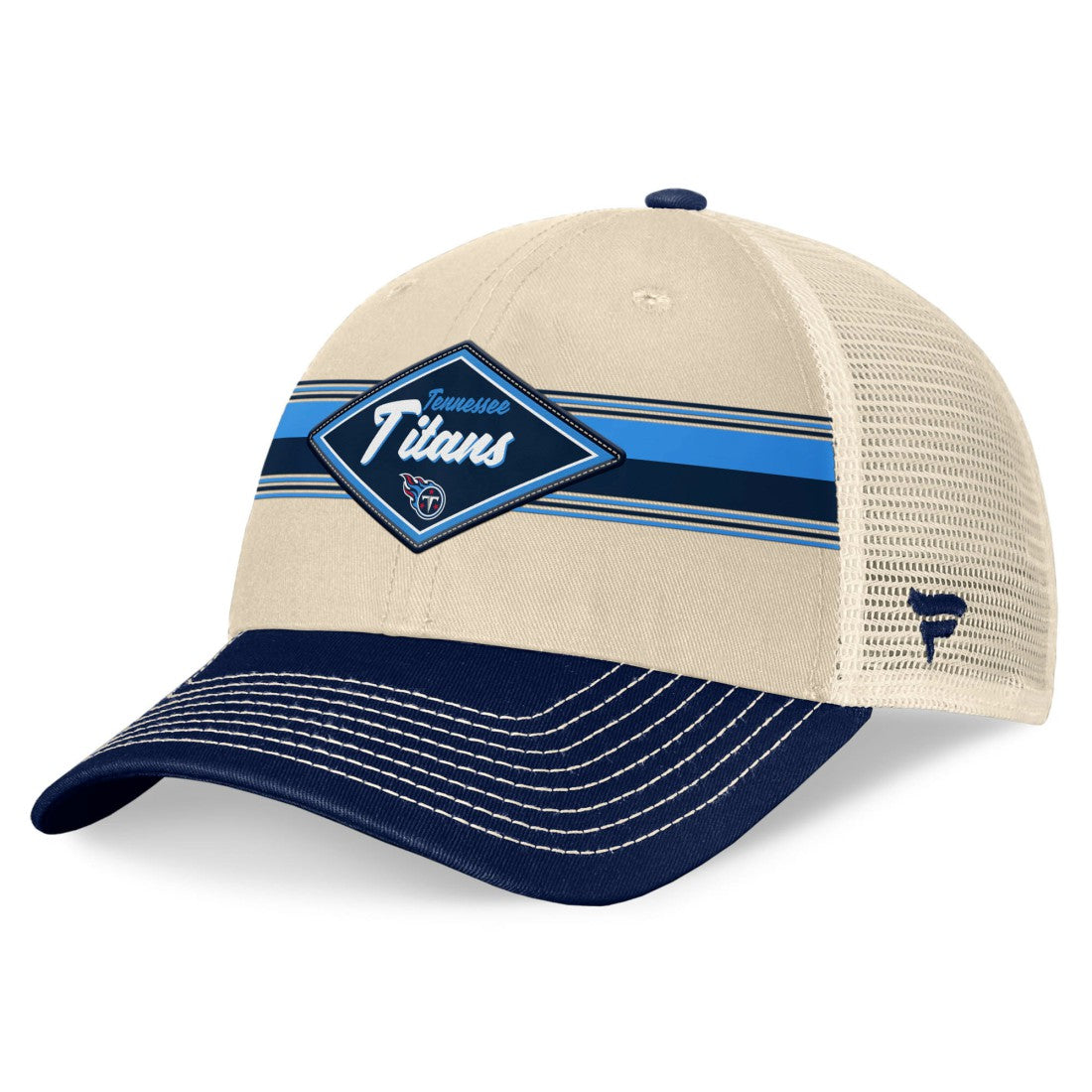 Tennessee Titans Diamond Stripe Trucker Adjustable Hat - Natural/Navy Hats