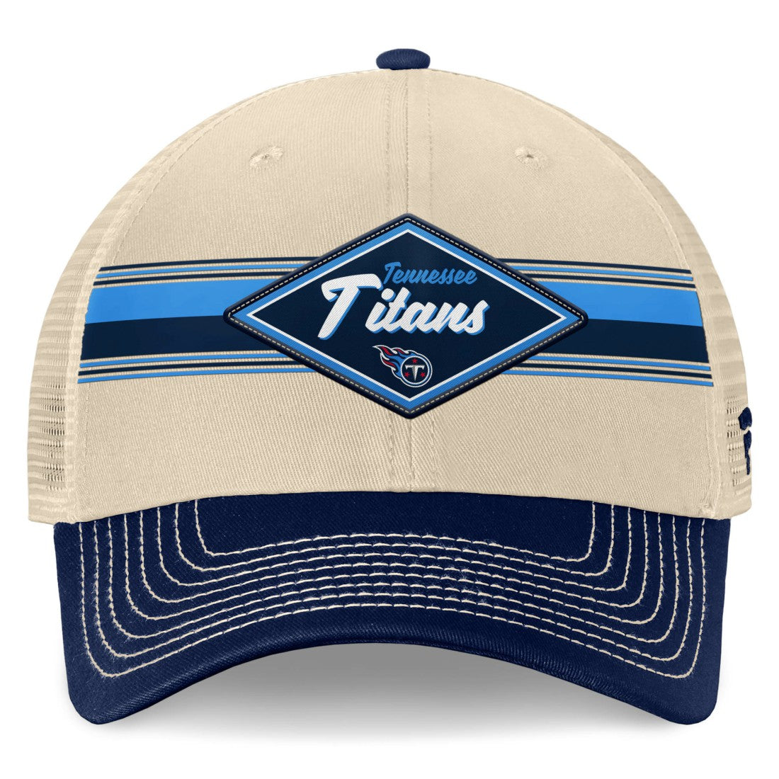 Tennessee Titans Diamond Stripe Trucker Adjustable Hat - Natural/Navy Hats