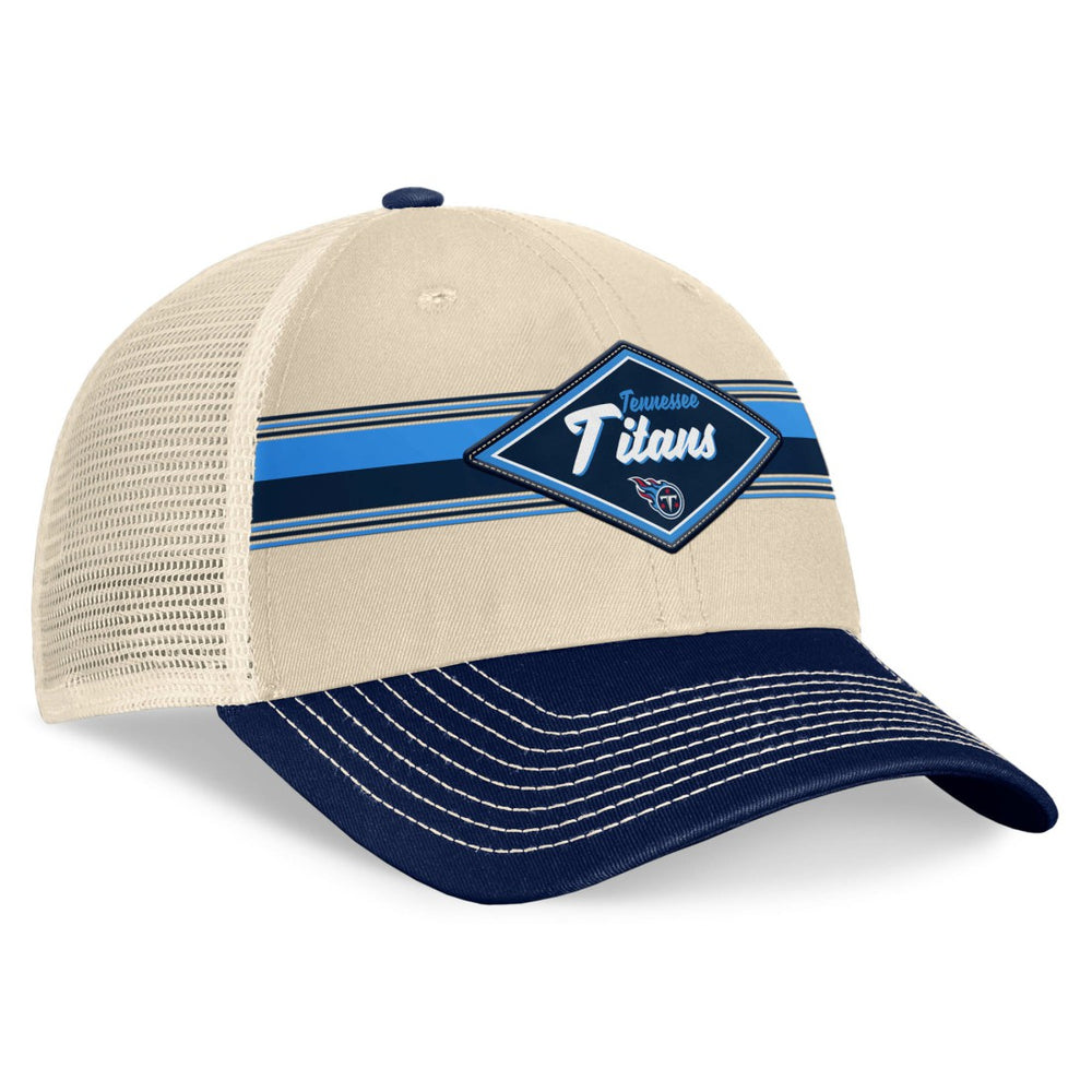 Tennessee Titans Diamond Stripe Trucker Adjustable Hat - Natural/Navy Hats