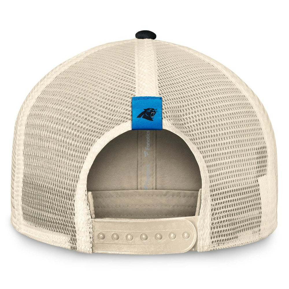 Carolina Panthers Diamond Stripe Trucker Adjustable Hat - Natural/Black Hats