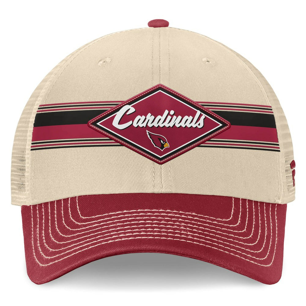 Arizona Cardinals Diamond Stripe Trucker Adjustable Hat - Natural/Cardinal Hats