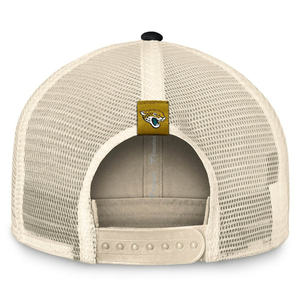Jacksonville Jaguars Diamond Stripe Trucker Adjustable Hat - Natural/Black Hats