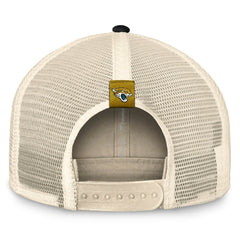Jacksonville Jaguars Diamond Stripe Trucker Adjustable Hat - Natural/Black Hats