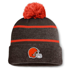 Cleveland Browns Holding Cuffed Knit Hat with Pom - Brown Hats