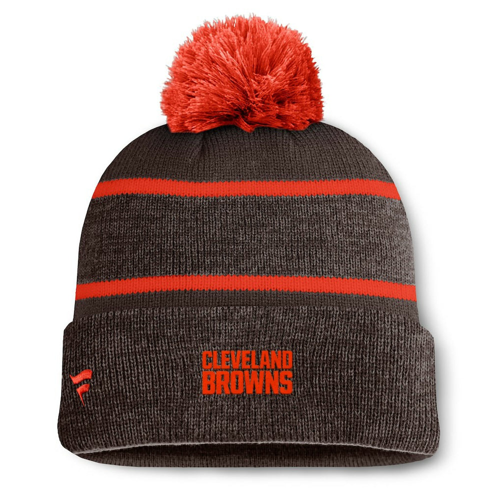 Cleveland Browns Holding Cuffed Knit Hat with Pom - Brown Hats