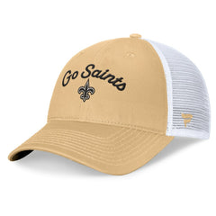 New Orleans Saints Women's Slogan Trucker Adjustable Hat - Gold Hats