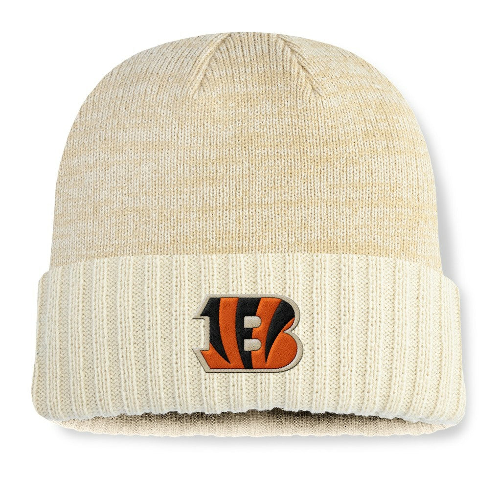 Cincinnati Bengals Block Cuffed Knit Hat - Cream Hats